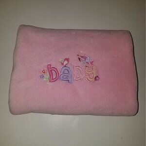 Just Born Birds Flowers Pink Fleece Baby Blanket Lovey 30"x40" Security